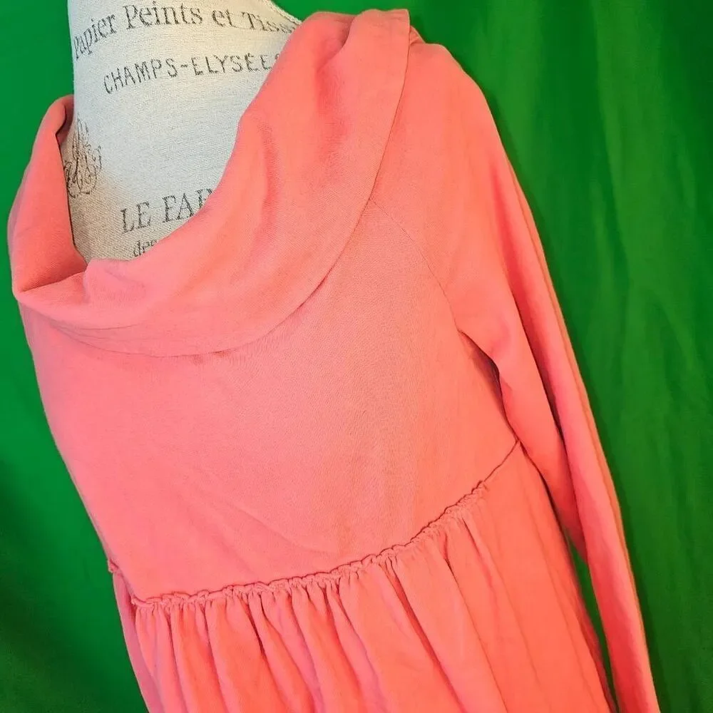 NWT Anthropologie‎ Saturday Sunday Womens Coral Pink Cowl Neck Sweater Small